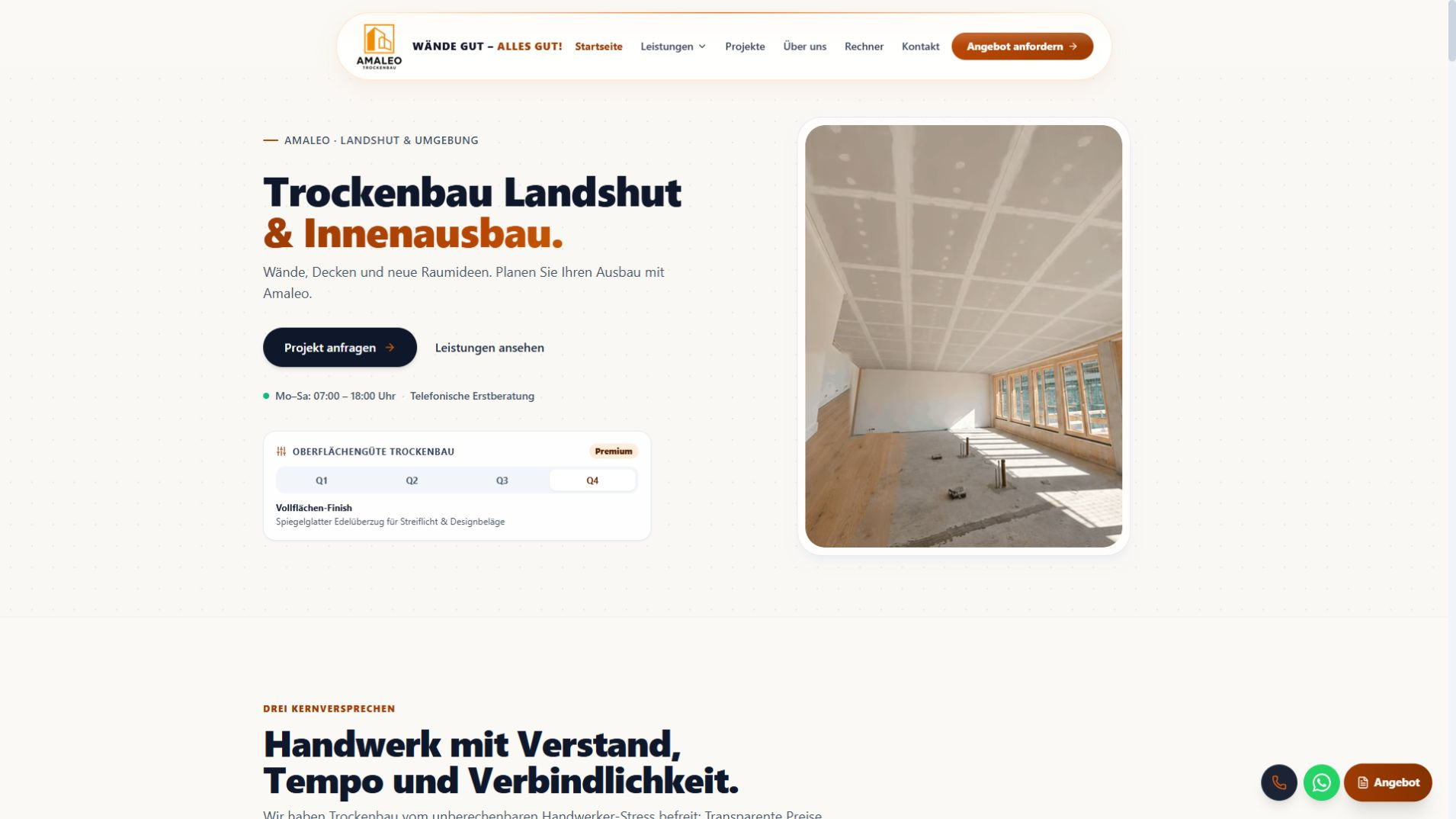 Bildschirmaufnahme: Amaleo Trockenbau